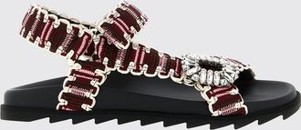 Roger Vivier Sandalo Slidy Viv Roger Vivier in poliestere crochet con fibbia gioiello