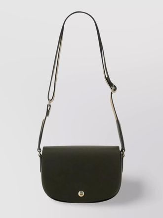 Longchamp streamlined shoulder bag with adjustable strap and metal hardware