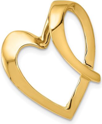 Diamond2Deal 14k Yellow Gold Heart Slide Pendant Fits up to 4mm Omega