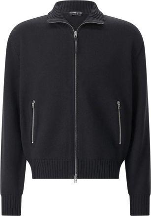 Tom Ford Knit Cardigan - Heren - Bomber jackets - Zwart - 2XL - Wol - Jassen