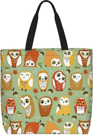 Generic Women Handbag Cute Chipmunk And Mushroom Pattern Womens Tote Bag Large Capacity Retro Beach Travel Bags, For Graduation, Daily, Christmas, Holiday, Gy