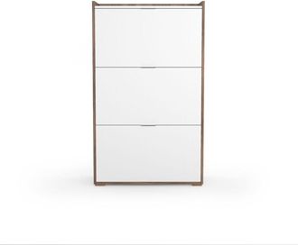 HERDASA Zapatero abatible con 3 puertas, modelo VISBY (518), en nogal y blanco