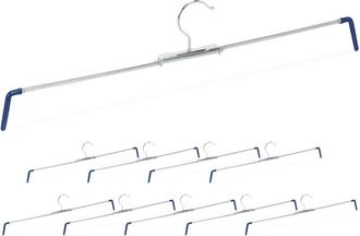 Relaxdays 30x Grucce per Pantaloni, Antiscivolo, per Gonne, Stampella a Spirale, Larghezza 30-50 cm, Argento/Blu