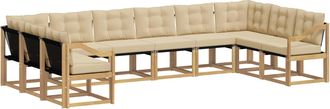 vidaXL Conjunto De Sof&aacute;s De Exterior 10 Uds. Y Beige Vidaxl