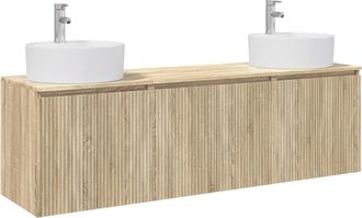 vidaXL Juego De Muebles De Ba&ntilde;o 3 Uds. Roble Sonoma Vidaxl