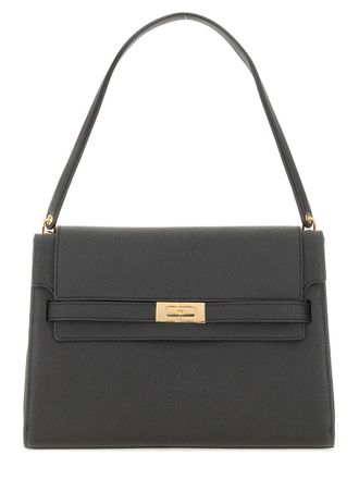 Tory Burch Womens Lee Radziwill Large Bag Black Cow Leather Shoulder