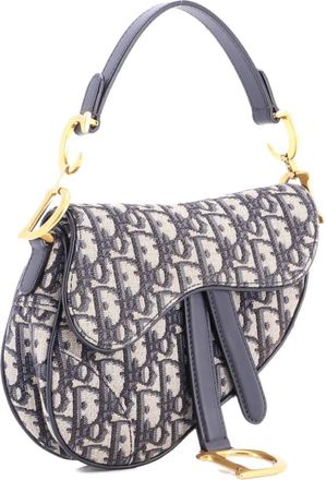 Dior Saddle Handbag Oblique Canvas Mini shoulder bag - women - Canvas - One Size - Blue