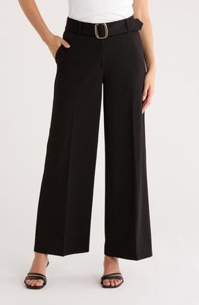 T Tahari Scuba Crepe Wide Leg Pants in Black at Nordstrom Rack, Size 2