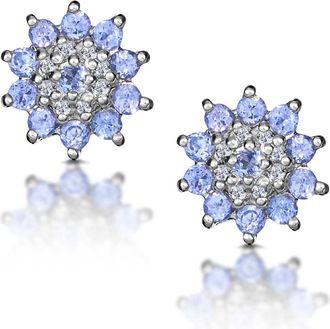 The Diamond Store Tanzanite 0.52CT And Diamond 9K White Gold Earrings