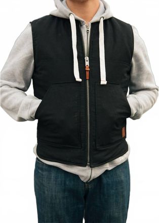 Iron And Resin Canvas Work Vest In Black