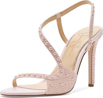 Jessica Simpson Jaycin Embellished Heeled Sandals Womens Sandals Pastel Pink : 6.5 M, Synthetic