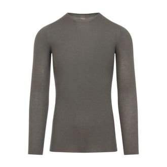 Rick Owens Geribbelde Ronde Hals Trui - Heren - Truien - Grijs - Maat: L