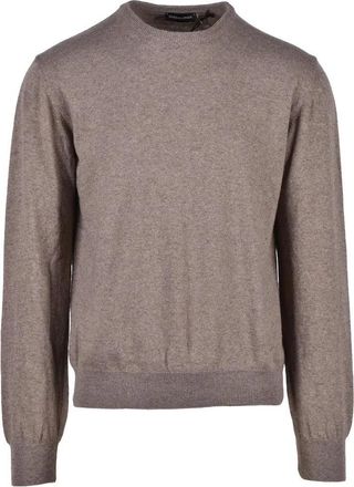 Spadalonga Brown Wool-Blend Pullover Sweater