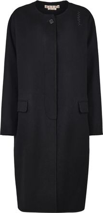 Marni Stijlvolle Jassen Collectie - Dames - Mantel - Zwart - 2XS - Jassen