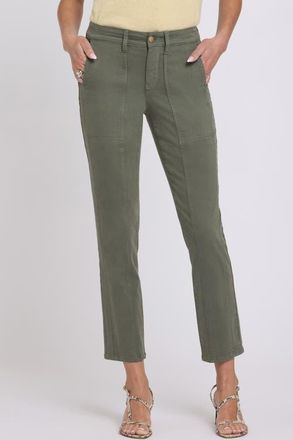 NYDJ Margot Seamed Crop Girlfriend Jeans in Desert Green at Nordstrom, Size 14