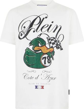 Philipp Plein Camiseta Cuello Redondo SS Tee Duck 1978 - Tops - Hombre - Blanco - 4XL