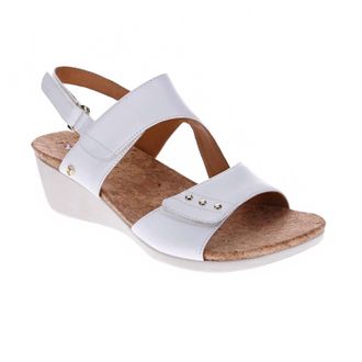 Revere Comfort Shoes Womens Grenada Back Strap Wedge Sandal In Coconut