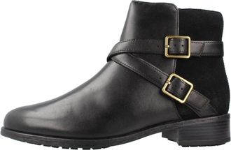 Clarks Havisham Bay - Dames - Enkellaarsjes - Zwart - 39 EU - Leer - Schoenen