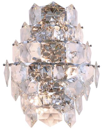 Bethel International Chrome & Crystal Wall Sconce