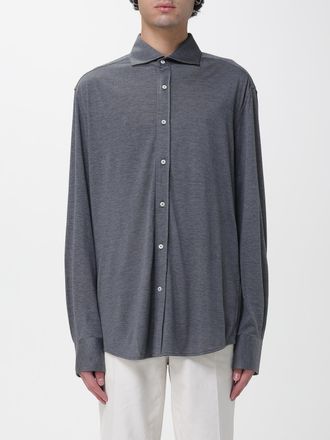 Brunello Cucinelli Camicia slim fit in cotone e seta con collo francese