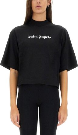 Palm Angels T-Shirt With Logo-Donna
