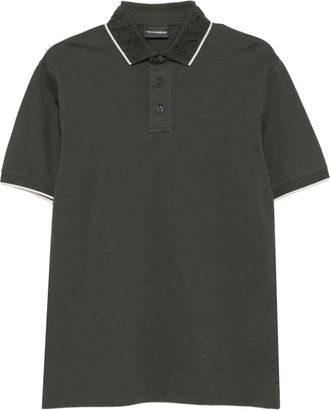 Emporio Armani Polo Shirt met reli&euml;fkragen