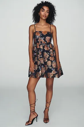 endless rose Metallic Jacquard Shift Dress