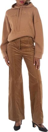 Burberry Blakely High-Rise Wide-Leg Flared Corduroy Trousers, Brand Size 4 (US Size 2)
