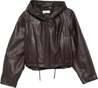 Sportmax Lederen Bovenkleding - Dames - Leren en Su&egrave;de Jassen - Bruin - S - Leer - Jassen