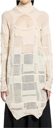 Halos Turtlenecks, female, White, M, Checked LS3 Turtleneck Jumper