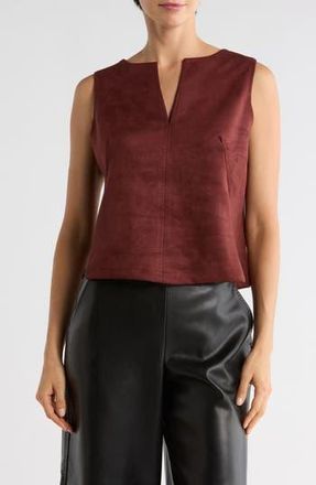 Max Studio Sleeveless Faux Suede Top in Chestnut at Nordstrom Rack, Size X-Small