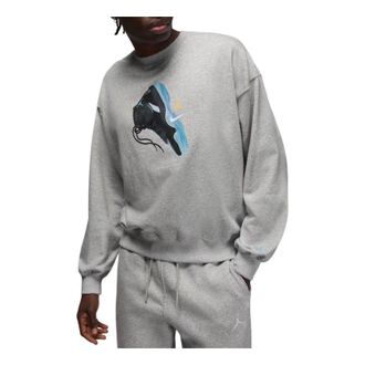 Nike Jordan Air Jordan Brooklyn Fleece Crewneck Sweatshirt Grey Heather Gamma Blue IM6301-050