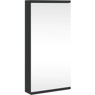 vidaXL Corner Bathroom Mirror Cabinet Black 30x24x60 cm vidaXL