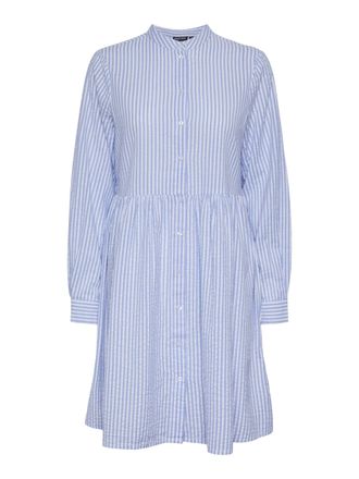 Pieces Womens Pcsally Ls Dress Noos, Hydrangea/Stripes: Cloud Dancer, XL