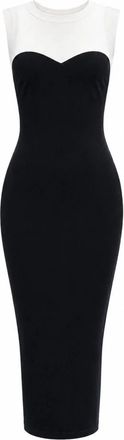 Elisabetta Franchi Jurk met contrasterende panelen - Dames - Casual kleedjes - Zwart - XL - Kleedjes