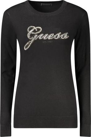 Guess Georgia Logo Sweater - Dames - Ronde hals truien - Zwart - S - Truien & Vesten