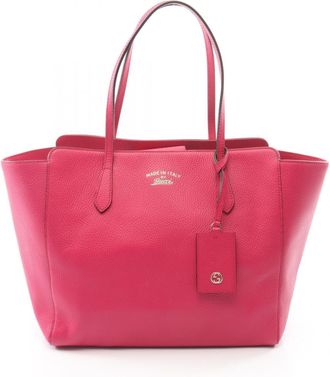 Gucci Pink Leather Handbag Tote Bag (Pre-Owned)