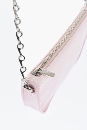 Burberry Borsa MICRO SHIELD SLING in Pelle Lucida con Tracolla a Catena Burberry