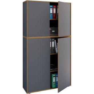 VCM Vcm - Gabinete De Oficina De Madera Carpeta Gabinete De Archivo Muebles De Oficina Gabinete Salia 5 Veces De Ancho 100 Cm Puertas Giratorias (antracit