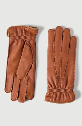 Brunello Cucinelli Nappa leather gloves with cashmere knit lining in Brown at Nordstrom, Size X-Large