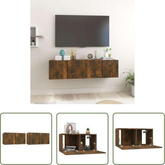 vidaXL vidaXL Mobili in legno multistrato - Mobili Porta TV Pensili 2 pz Rovere Fumo 60x30x30 cm