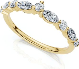 Pompeii3 90Ct Marquise Curved Diamond Wedding Ring 14k Gold or Platinum Lab Grown