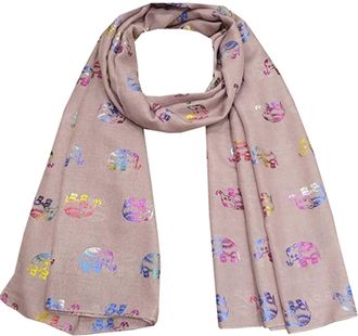 World of Shawls New Ladies Womens Glitter Sparkle Stardust Scarf Scarves Maxi Wrap - Stardust Plain/Beaded/Embroidered/Lace (Rainbow Glitter Elephant Dusky Pink)