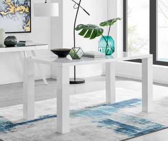 Furniturebox Pivero 150cm 6-Seater Modern High Gloss Dining Table in White