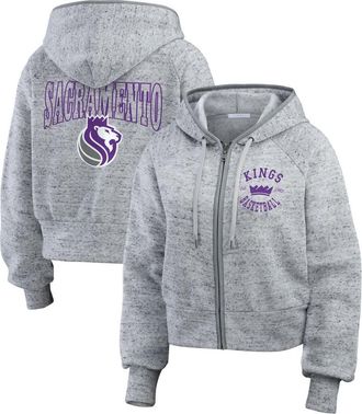 WEAR by Erin Andrews Womens WEAR by Erin Andrews Heather Gray Sacramento Kings Speckled Radiator Full-Zip Hoodie at Nordstrom, Size X-Large
