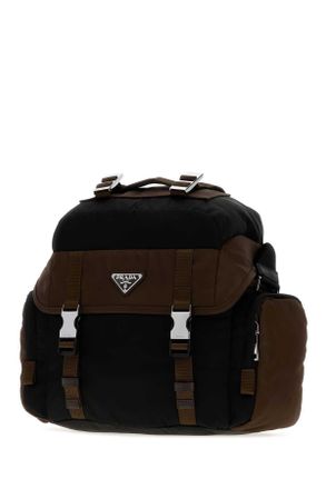 Prada Mens Two-Tone Re-Nylon Crossbody Bag Nero+bruciato 1 Borse A Tracolla