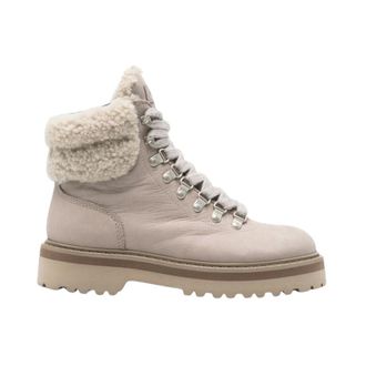 Woolrich Bota de Piel con Cordones - Shoes - Mujer - Gris - 38 1/2 EU