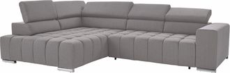 Exxpo Sofa Fashion Ecksofa »Elias, aktuelle Kreuzsteppung im Sitz, bequem, L-Form« mit Kopf- bzw. Rückenverstellung, wahlweise mit Bettfunktion
