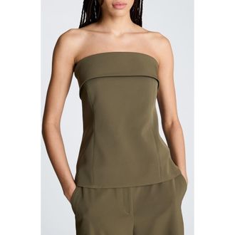 Kenneth Cole Strapless Bustier Top in Turtle Green at Nordstrom, Size 6