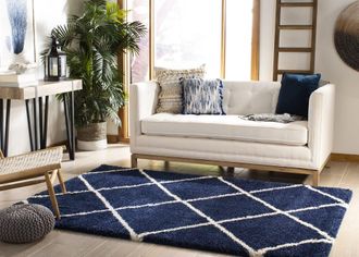 Safavieh Alfombra azul marino/marfil 122 x 183 cm